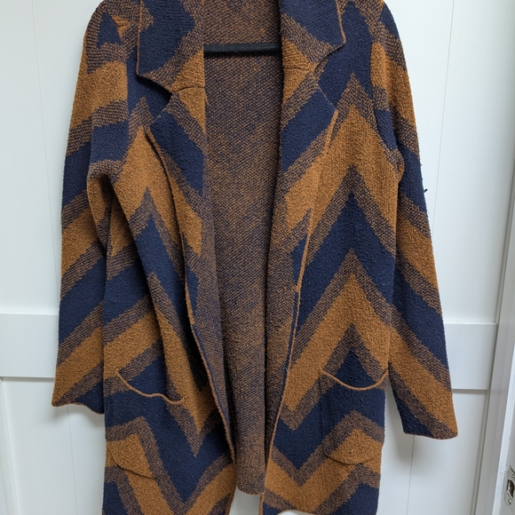 Absolutely Famous Chevron Cardigan - Brown and Blue - Picture 1 of 2